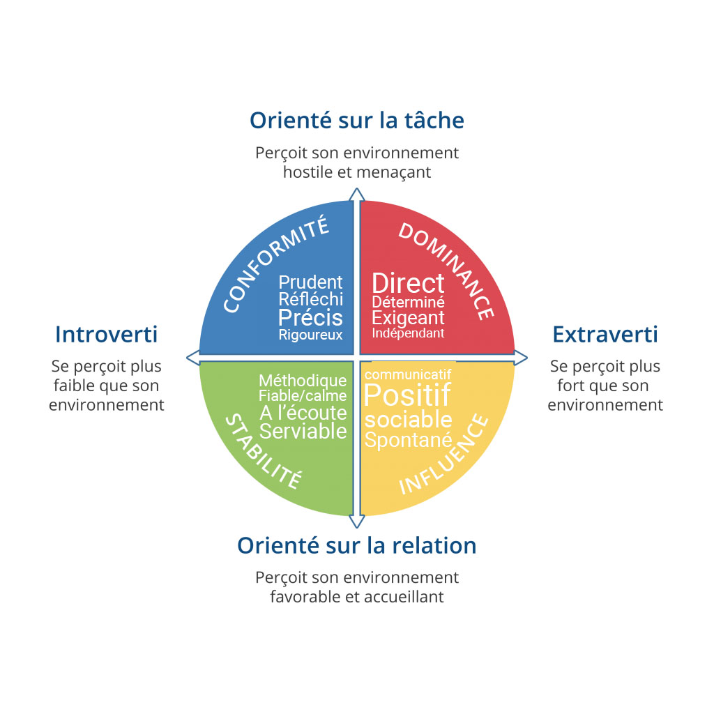 schéma 4 couleurs du test nova global adulte - emoticoach genève